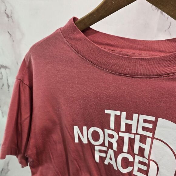The North Face T Shirt Womens Small Pink Boxy Tee Short Sleeve Cropped Logo - Picture 2 of 12